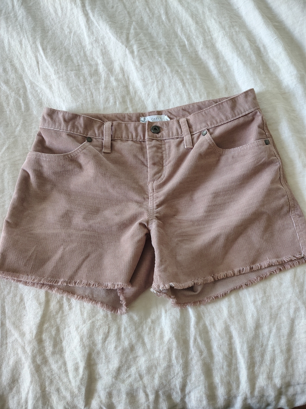 Carve Designs Mauve Pink Denim-Style High-Rise Shorts